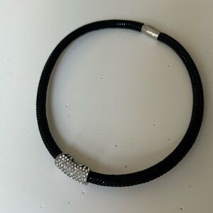 Brighton black and silver choker 16” with bedazzled charm